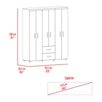 Closet Reve Rovere Y Blanco 170.3x200cm Con Colgadero De Ropa Y Dos Cajones