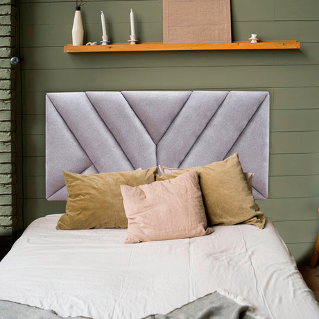 Cabecero Hug Gris Claro 100x60cm en la Pared Para Cama Sencilla - Cabeceros | Bylmo