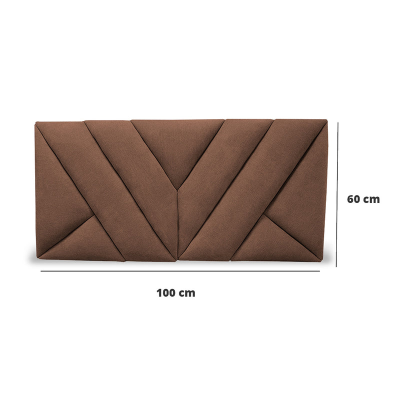 Cabecero Hug Marron 100x60cm En La Pared Para Cama Sencilla