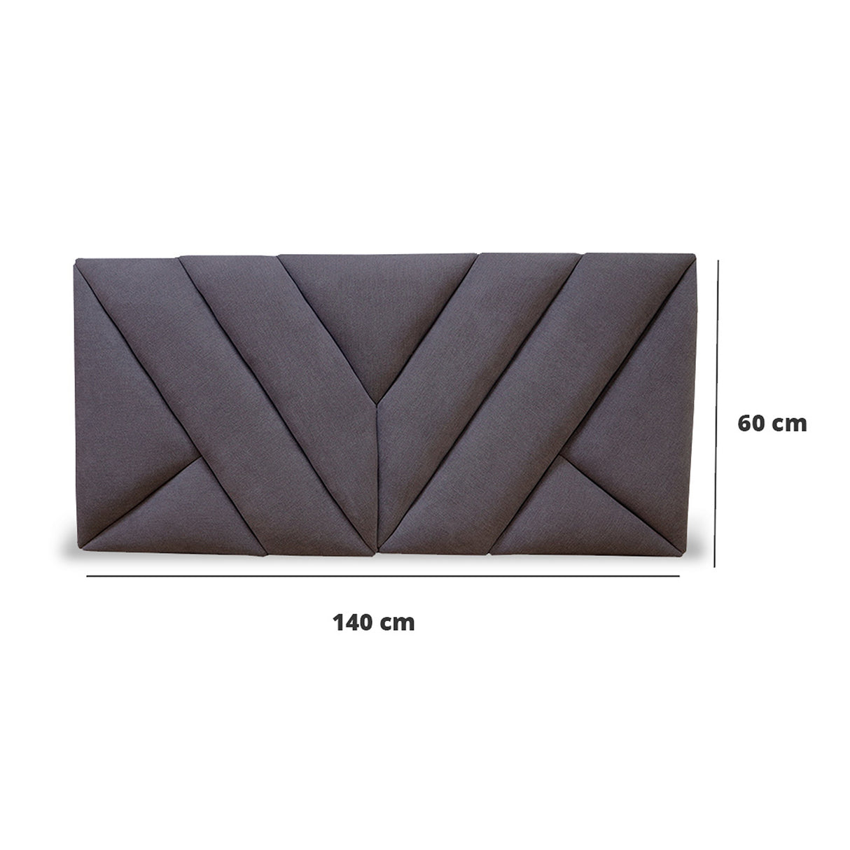 Cabecero Hug Gris Oscuro 140x60cm en la Pared Para Cama Doble - Cabeceros | Bylmo