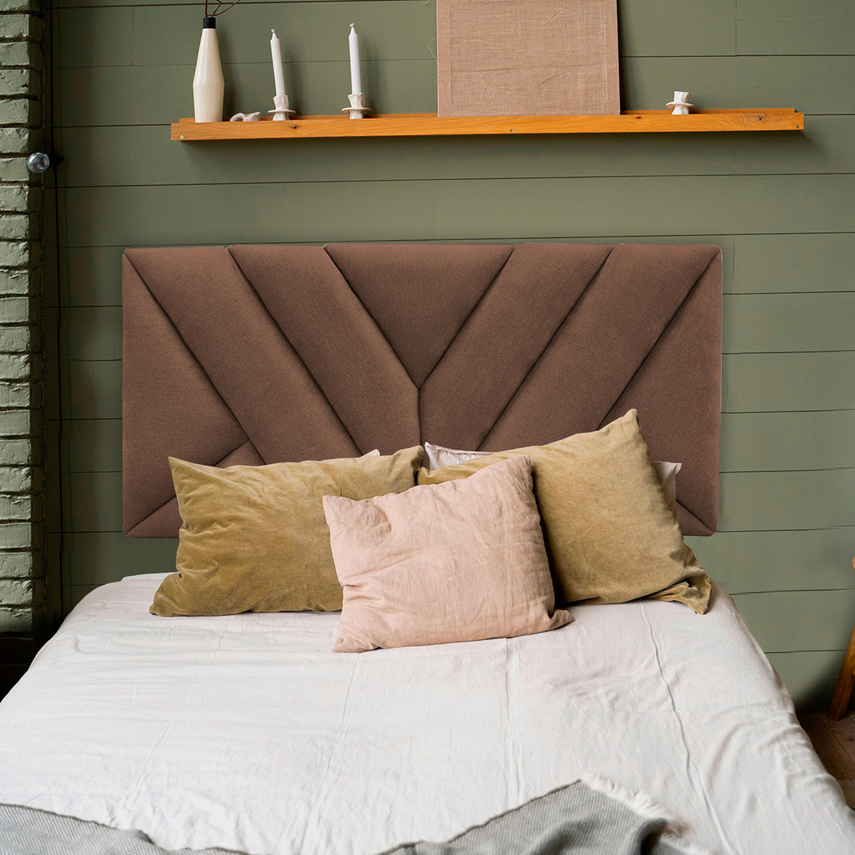 Cabecero Hug Marron 160x60cm en la Pared Para Cama Queen - Cabeceros | Bylmo