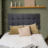 Cabecero Michel Gris Oscuro 140x60cm en la Pared Para Cama Doble - Cabeceros | Bylmo