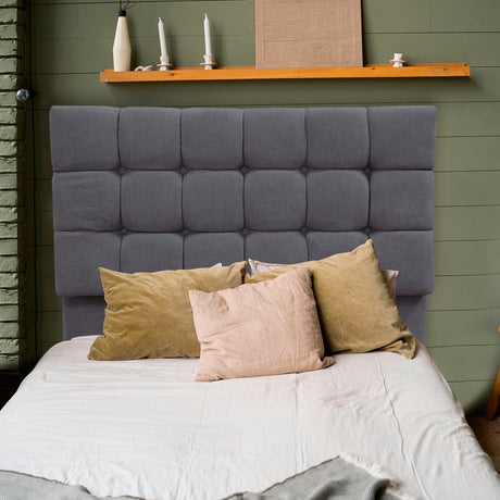 Cabecero Michel Gris Oscuro 100x115cm a la Estructura de la Cama Para Cama Sencilla - Cabeceros | Bylmo