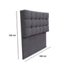 Cabecero Michel Gris Oscuro 100x115cm A La Estructura De La Cama Para Cama Sencilla