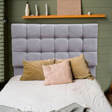 Cabecero Michel Gris Claro 120x115cm a la Estructura de la Cama Para Cama Semidoble - Cabeceros | Bylmo