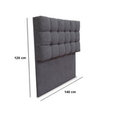Cabecero Michel Gris Oscuro 140x115cm a la Estructura de la Cama Para Cama Doble - Cabeceros | Bylmo