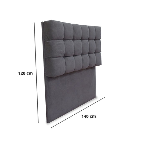 Cabecero Michel Gris Oscuro 140x115cm a la Estructura de la Cama Para Cama Doble - Cabeceros | Bylmo