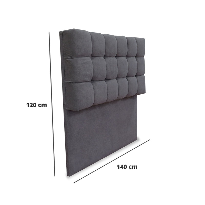 Cabecero Michel Gris Oscuro 140x115cm A La Estructura De La Cama Para Cama Doble