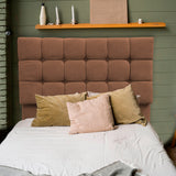 Cabecero Michel Marron 140x115cm a la Estructura de la Cama Para Cama Doble - Cabeceros | Bylmo
