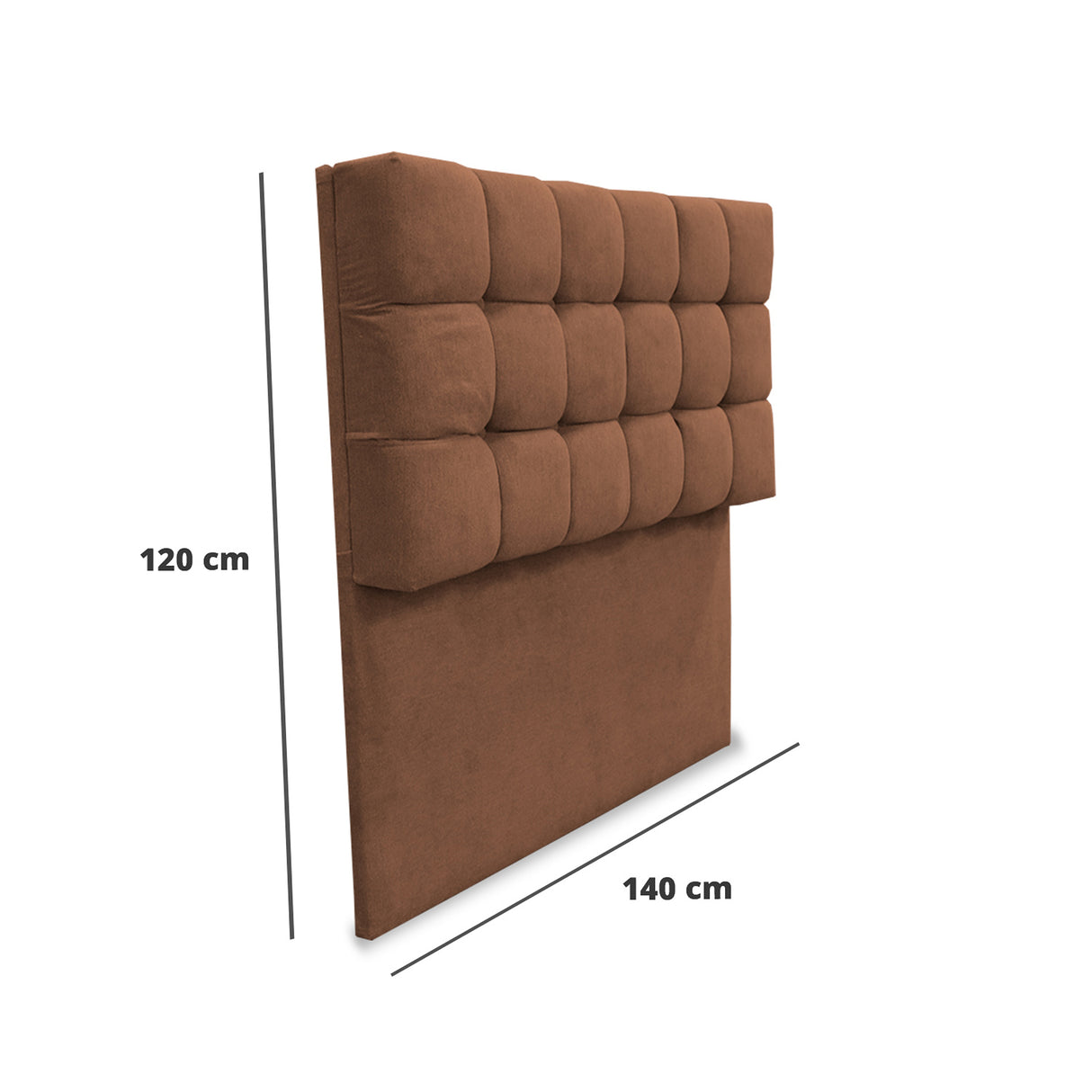 Cabecero Michel Marron 140x115cm a la Estructura de la Cama Para Cama Doble - Cabeceros | Bylmo