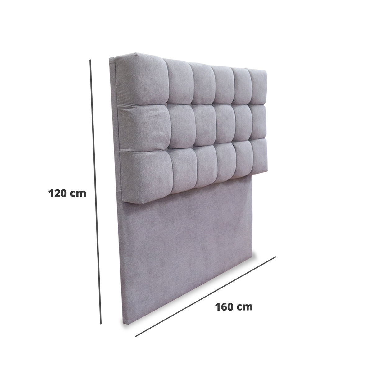 Cabecero Michel Gris Claro 160x115cm a la Estructura de la Cama Para Cama Queen - Cabeceros | Bylmo