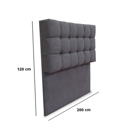 Cabecero Michel Gris Oscuro 200x115cm a la Estructura de la Cama Para Cama King - Cabeceros | Bylmo