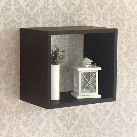 Repisa Cuadro Wengue 33x30cm Cuadrada - Repisas y Percheros | Bylmo