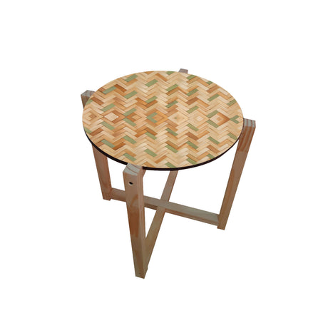 Mesa Auxiliar Bolonia Naranja y Verde 49x49cm Circular - Mesas Auxiliares | Bylmo