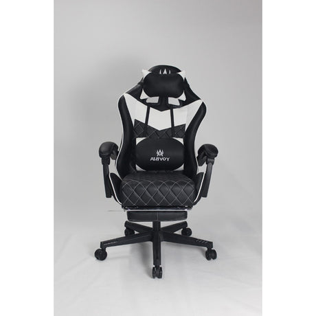Silla Gamer Sakai 2024 Negra Blanco 55x135cm Con Espaldar Reclinable y Soporte Lumbar - Sillas de Oficina | Bylmo