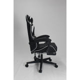 Silla Gamer Sakai 2024 Negra Blanco 55x135cm Con Espaldar Reclinable y Soporte Lumbar - Sillas de Oficina | Bylmo
