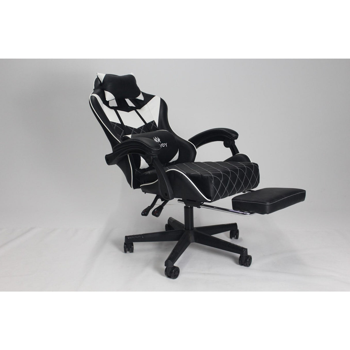 Silla Gamer Sakai 2024 Negra Blanco 55x135cm Con Espaldar Reclinable y Soporte Lumbar - Sillas de Oficina | Bylmo