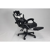 Silla Gamer Sakai 2024 Negra Blanco 55x135cm Con Espaldar Reclinable y Soporte Lumbar - Sillas de Oficina | Bylmo