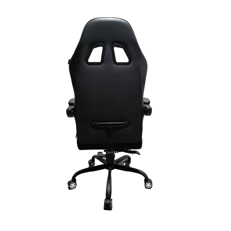 Silla Gamer Sakai 2024 Negra Blanco 55x135cm Con Espaldar Reclinable Y Soporte Lumbar