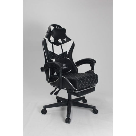 Silla Gamer Sakai 2024 Negra Blanco 55x135cm Con Espaldar Reclinable y Soporte Lumbar - SILLAS DE OFICINA | Bylmo