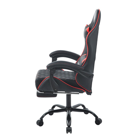 Silla Gamer Sakai 2024 Negra Rojo 55x135cm Con Espaldar Reclinable y Soporte Lumbar - SILLAS DE OFICINA | Bylmo
