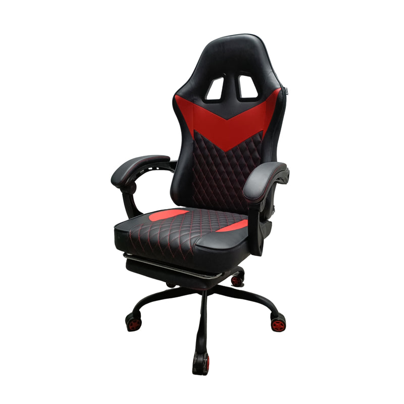 Silla Gamer Sakai 2024 Negra Rojo 55x135cm Con Espaldar Reclinable Y Soporte Lumbar