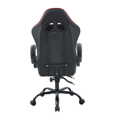 Silla Gamer Sakai 2024 Negra Rojo 55x135cm Con Espaldar Reclinable y Soporte Lumbar - Sillas de Oficina | Bylmo
