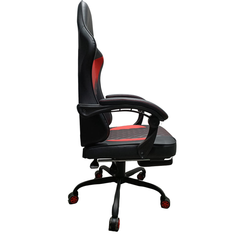 Silla Gamer Sakai 2024 Negra Rojo 55x135cm Con Espaldar Reclinable Y Soporte Lumbar