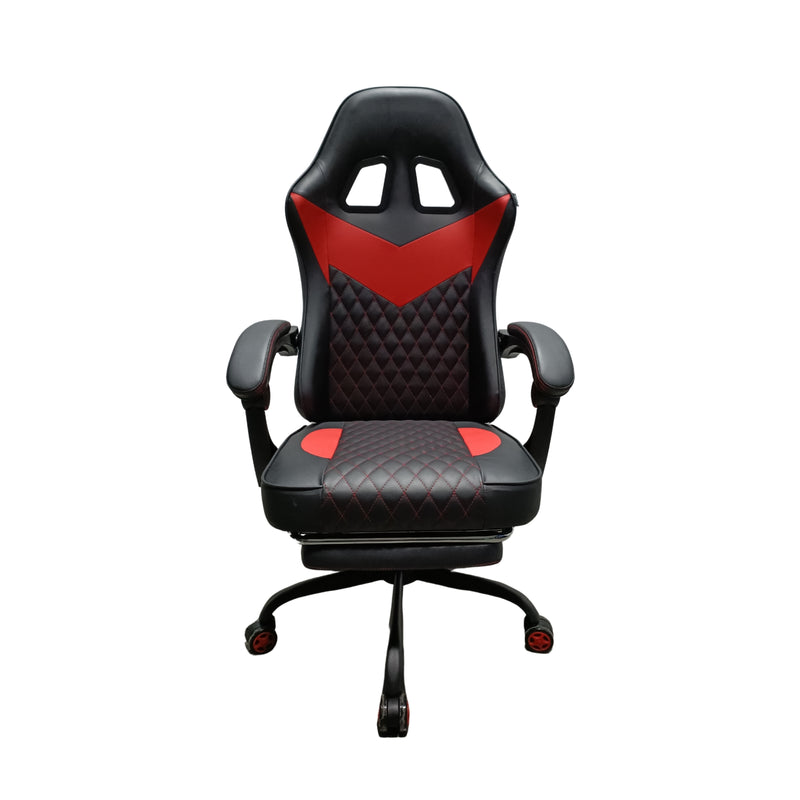 Silla Gamer Sakai 2024 Negra Rojo 55x135cm Con Espaldar Reclinable Y Soporte Lumbar