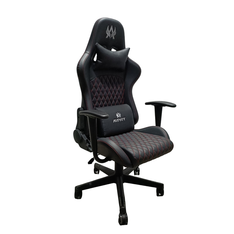 Silla Gamer Maverick 2024 Negra 66x137cm Con Espaldar Reclinable Y Soporte Lumbar