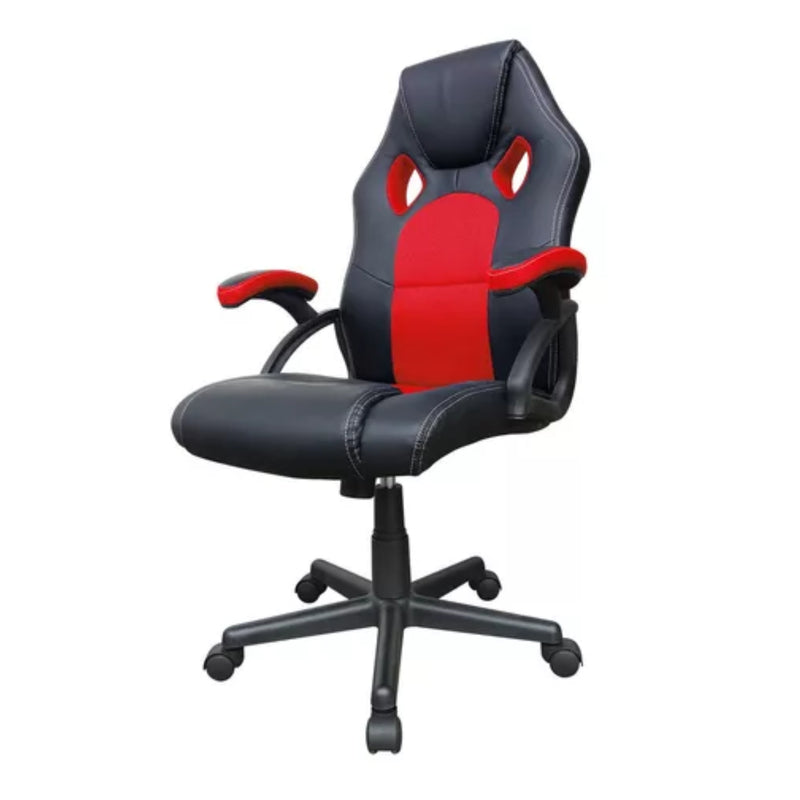 Silla Gamer Raptor 2024 Negro Rojo 64x119cm Con Espaldar Y Soporte Lumbar