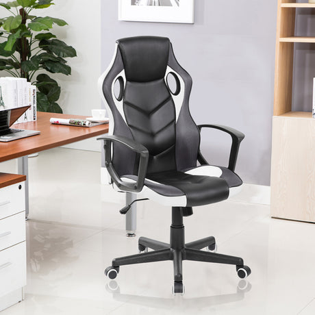 Silla Gamer Basic Negro Blanco 64x48cm Con Espaldar - Sillas de Oficina | Bylmo