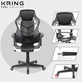 Silla Gamer Basic Negro Blanco 64x48cm Con Espaldar - Sillas de Oficina | Bylmo