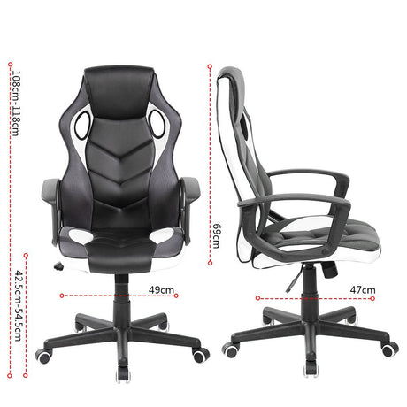 Silla Gamer Basic Negro Blanco 64x48cm Con Espaldar - Sillas de Oficina | Bylmo