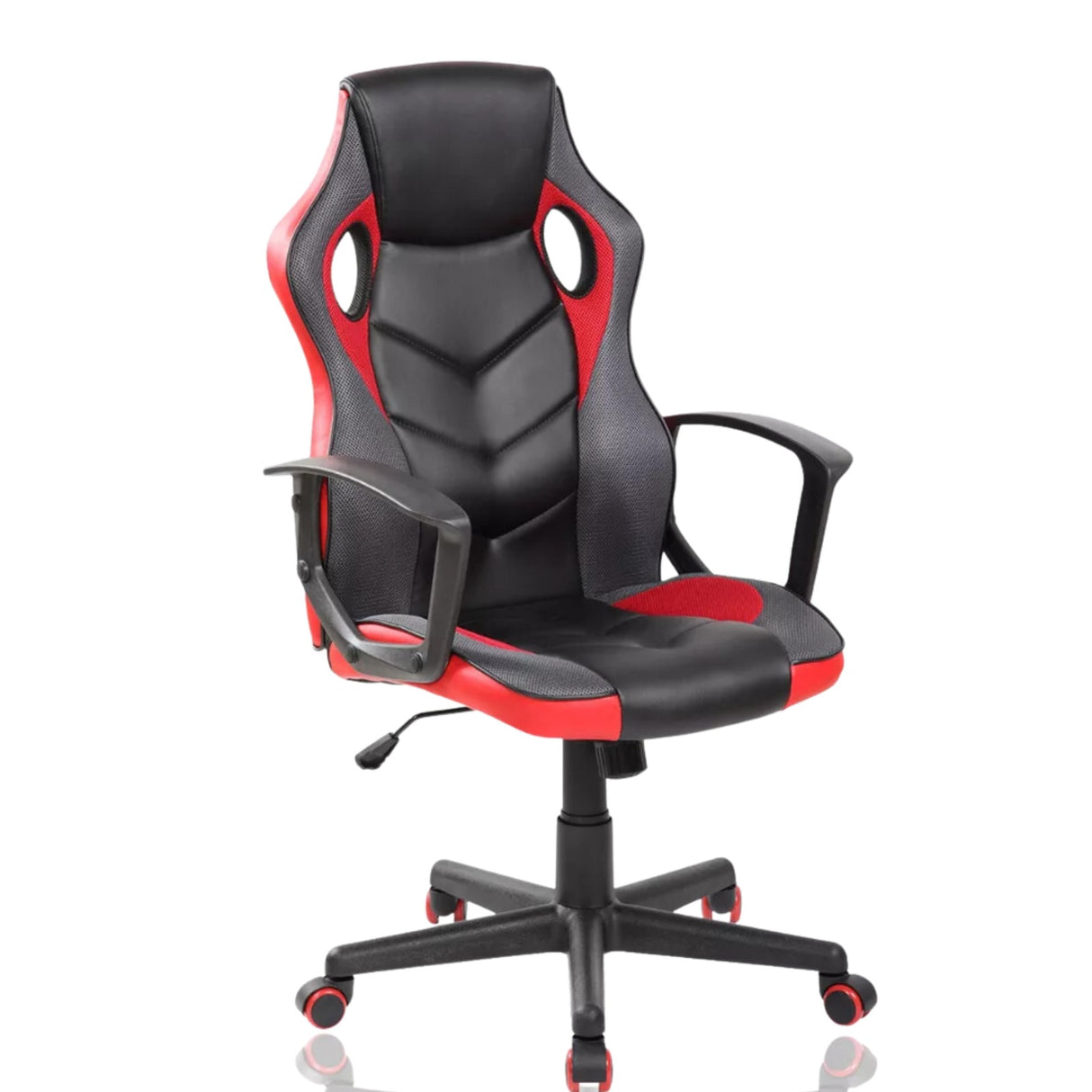 Silla Gamer Basic Negro Rojo 64x48cm Con Espaldar - Sillas de Oficina | Bylmo