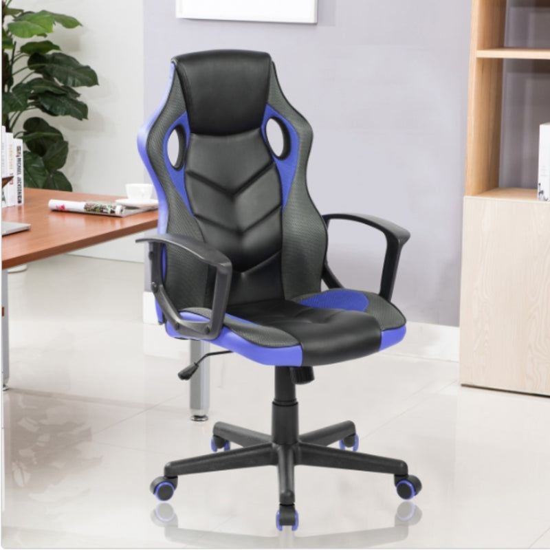 Silla Gamer Basic Negro Azul 64x48cm Con Espaldar