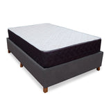 Combo Base Cama y Colchón Coleccion 1 Gris Oscuro y Cenizo Blanco Sencillo 100 X 190 Cm - Camas | Bylmo