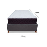 Combo Base Cama y Colchón Coleccion 1 Gris Oscuro y Cenizo Blanco Sencillo 100 X 190 Cm - Camas | Bylmo
