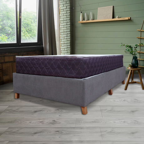 Combo Base Cama y Colchón Coleccion 1 Gris Oscuro y Cenizo Blanco Semidoble 120 X 190 Cm - Camas | Bylmo