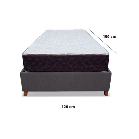 Combo Base Cama y Colchón Coleccion 1 Gris Oscuro y Cenizo Blanco Semidoble 120 X 190 Cm - Camas | Bylmo
