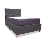 Combo Base Cama y Colchón Coleccion 1 Gris Oscuro y Cenizo Blanco Sencillo 100 X 190 Cm Con Cabecero - Camas | Bylmo