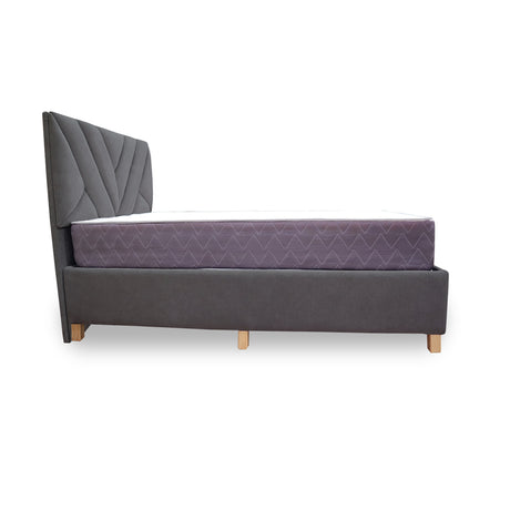 Combo Base Cama y Colchón Coleccion 1 Gris Oscuro y Cenizo Blanco Semidoble 120 X 190 Cm Con Cabecero - Camas | Bylmo