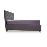 Combo Base Cama y Colchón Coleccion 1 Gris Oscuro y Cenizo Blanco Doble 140 X 190 Cm Con Cabecero - Camas | Bylmo