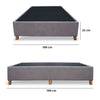 Base Cama Coleccion 1 Gris Claro Sencillo 100 X 190 Cm Con Patas