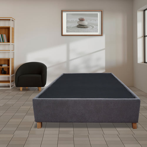 Base Cama Coleccion 1 Gris Oscuro Sencillo 100 X 190 Cm Con Patas