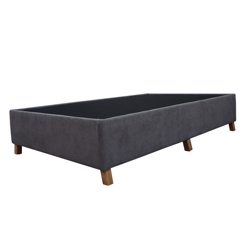 Base Cama Coleccion 1 Gris Oscuro Semidoble 120 X 190 Cm Con Patas