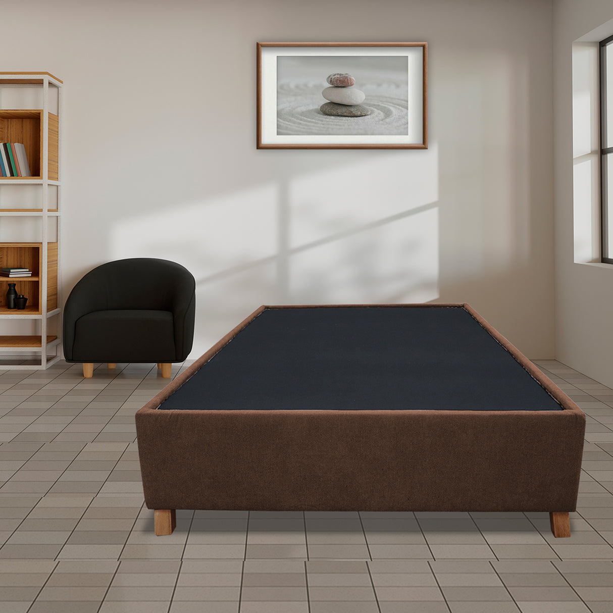 Base Cama Coleccion 1 Marron Doble 140 X 190 Cm Con Patas - Camas | Bylmo