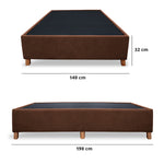 Base Cama Coleccion 1 Marron Doble 140 X 190 Cm Con Patas