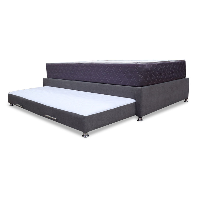 Combo Cama Tarima Y Colchón Coleccion 1 Gris Oscuro Y Cenizo Blanco Sencillo 100 X 190 Cm