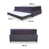 Combo Cama Tarima y Colchón Coleccion 1 Gris Oscuro y Cenizo Blanco Doble 140 X 190 Cm - Camas | Bylmo